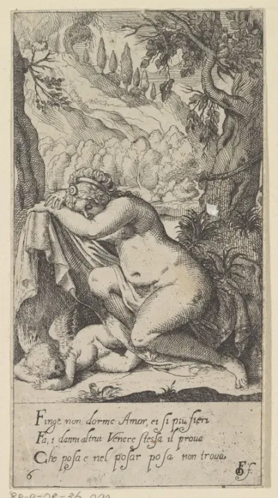Slapende Venus en Amor