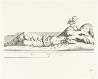 Slapende vrouw met putto