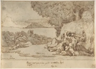 Sleep: sketch for the painting, now in the museum at Lille