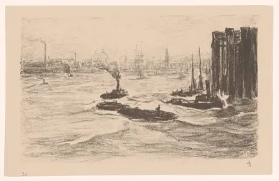 Sleepboten voor de haven van Hamburg