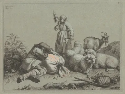 Sleeping Peasant and Standing Spinner