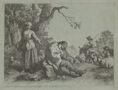 Sleeping Shepherd Boy and  Woman with a Child