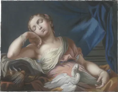 Sleeping Venus with Two Cooing Doves