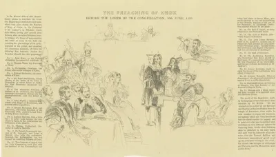 Sleutel bij de prent The Preaching of John Knox
