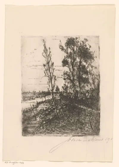 Sloot met langs de kant bomen