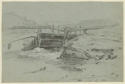 Sluis in een landschap