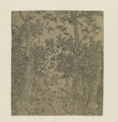 Small Wooded Landscape with a Road and a House