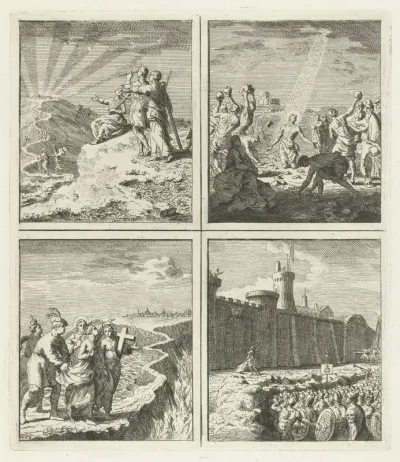 Smalle weg naar de hemel / Steniging van Stefanus /  Christus wijst de weg naar het hemels Jeruzalem /  Belegering van het hart