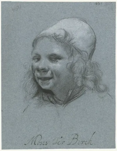 Smiling Self-portrait, from the Side