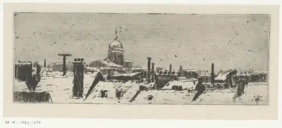 Sneeuwgezicht op Parijs