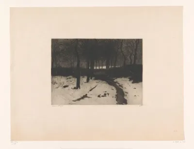 Sneeuwlandschap met bospad