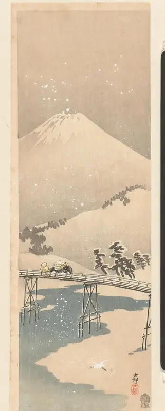 Sneeuwlandschap met de berg Fuji