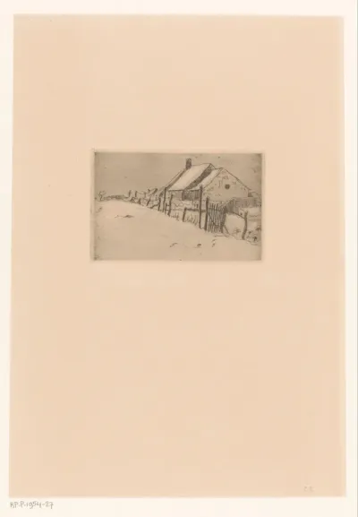 Sneeuwlandschap met huizen