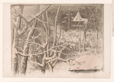 Sneeuwlandschap met kasteel