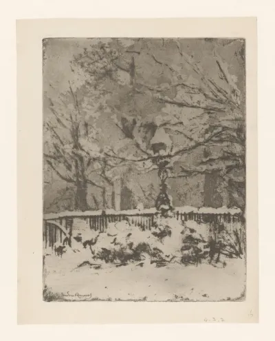 Snow, My Front Garden, March 2nd, 1909