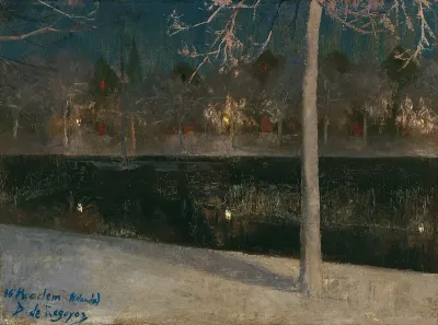 Snowy Landscape by Night. Haarlem
