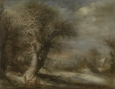 Snowy Landscape with Gypsies