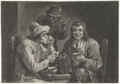 Snuivende, drinkende en rokende mannen