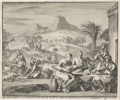 Sobere maaltijd van de eerste christenen