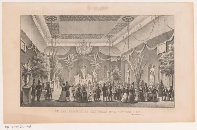 Soiree in Frascati te Amsterdam bij de opening van de Beurs van Zocher op 10 september 1845