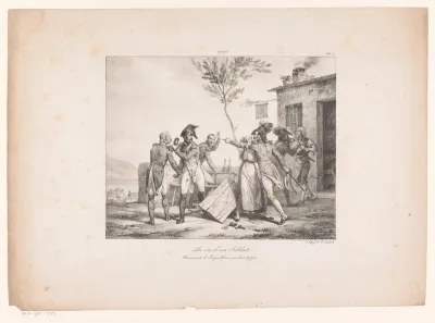 Soldaat Jacques Grivet viert de vrede, 1797