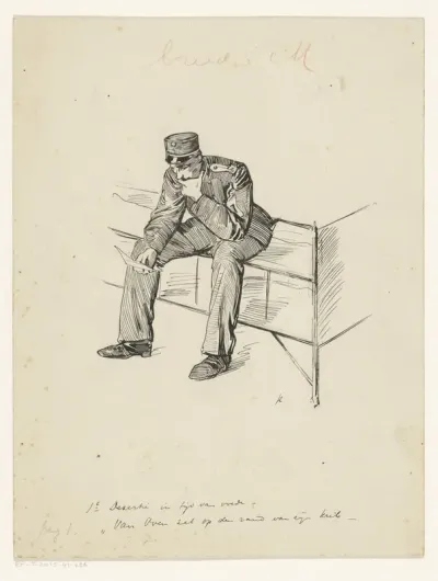 Soldaat leest een brief