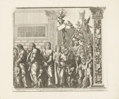 Soldaat met groep gevangenen