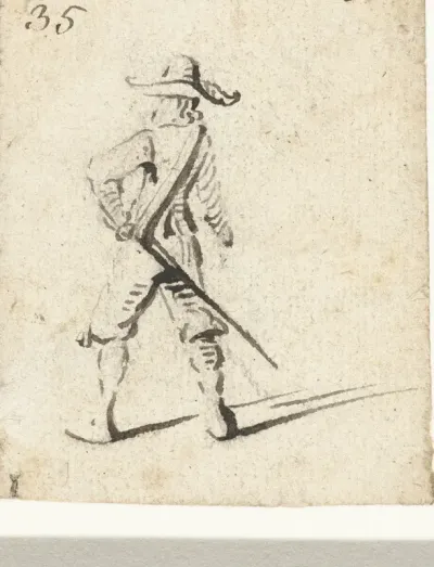 Soldaat, van achteren