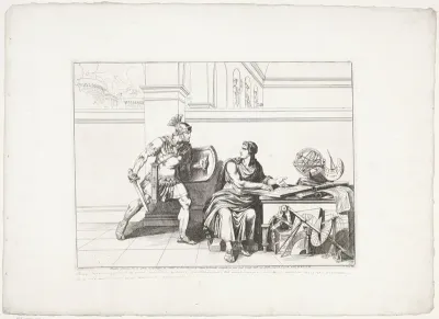 Soldaat van Marcellus vermoordt Archimedes