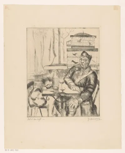 Soldat au café