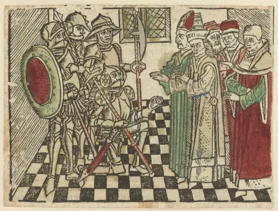 Soldaten berichten de hoge priesters dat Christus is herrezen