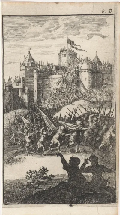 Soldaten bestormen een kasteel