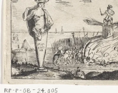 Soldaten bij een herme van Mercurius