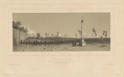 Soldaten graven een geul, nacht van 4 op 5 juni 1849
