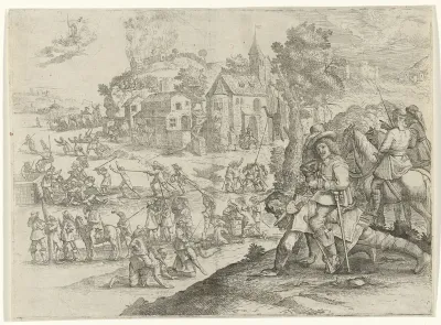 Soldaten overvallen en plunderen een dorp