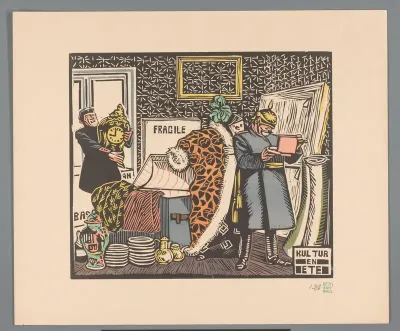Soldaten plunderen een huis