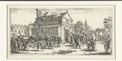 Soldaten plunderen een klooster