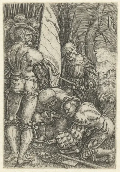 Soldaten spelen dobbelspel
