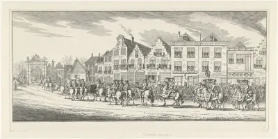 Soldaten te paard in de lijkstoet van Anna van Hannover te Delft, 1759