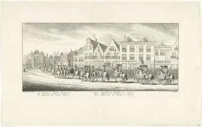 Soldaten te paard in de lijkstoet van Anna van Hannover te Delft, 1759