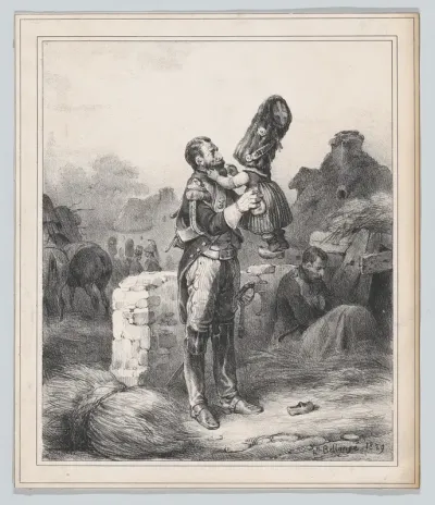 Soldier and small girl