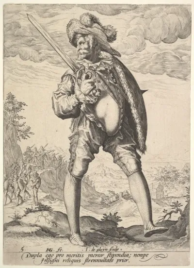 Soldier, Armed with Broadsword and Shield, from "Officers and Soldiers"