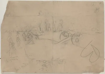 Soldiers and Cannon [verso]