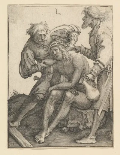 Soldiers Giving Drink to Christ