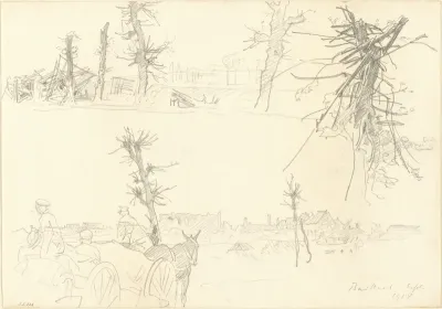 Soldiers in a Devastated Landscape [recto]