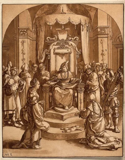 Solomon judges the case of the two harlots