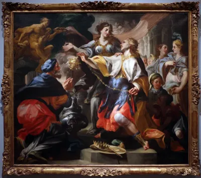 Solomon worshipping a pagan god