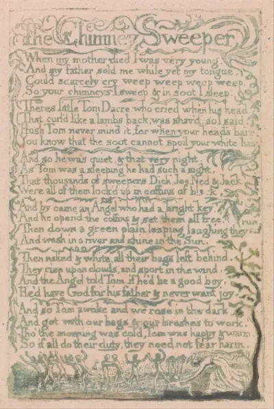 Songs of Innocence and of Experience, Plate 10, The Chimney Sweeper (Bentley 12)