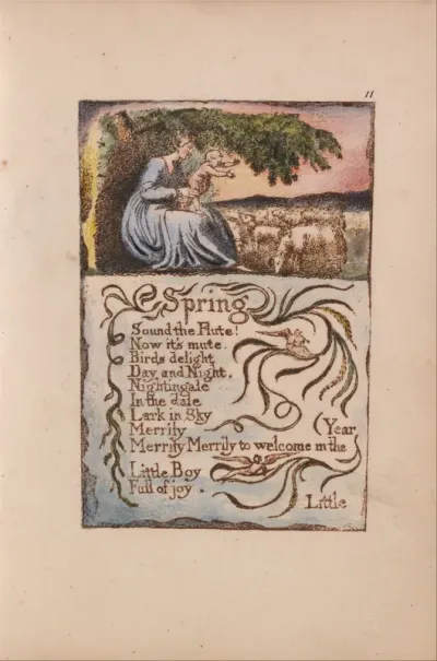 Songs of Innocence and of Experience, Plate 11, Spring (Bentley 22)