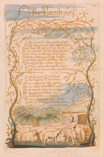 Songs of Innocence, Plate 8, The Lamb (Bentley 8)